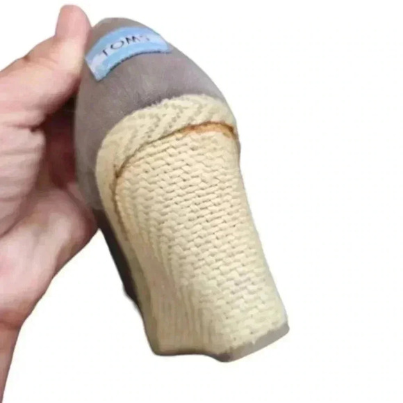 Toms Calypso Wedge Espadrille Sandal Peep Toe Taupe Grey Women's size  6 - Picture 7 of 13